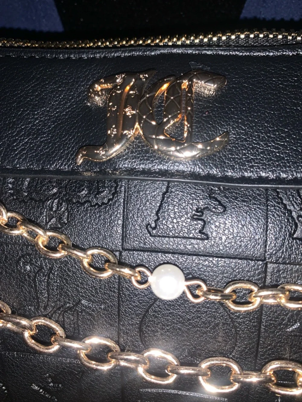 🆕 -Juicy Couture Pretty Pop Shoulder Bag with Gold Chain and Pink Flower Charm - Picture 4 of 8